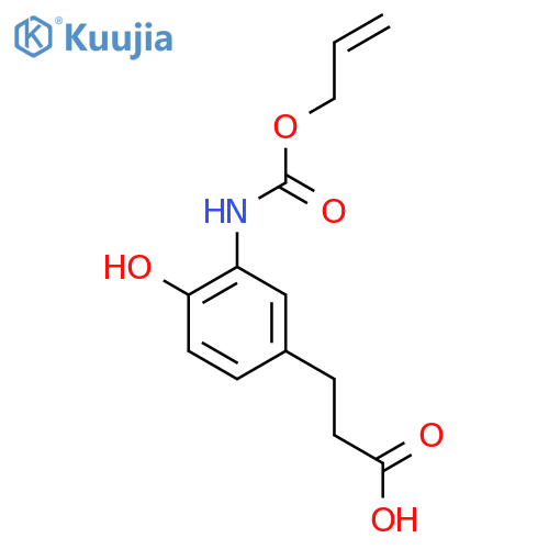 3-(4-hydroxy-3-{(prop-2-en-1-yloxy)carbonylamino}phenyl)propanoic acid structure