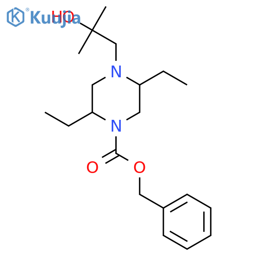 Benzyl 2,5-diethyl-4-(2-hydroxy-2-methylpropyl)piperazine-1-carboxylate structure