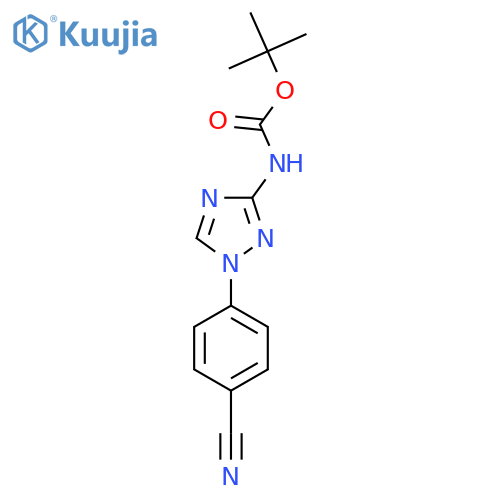 tert-butyl N-1-(4-cyanophenyl)-1H-1,2,4-triazol-3-ylcarbamate structure