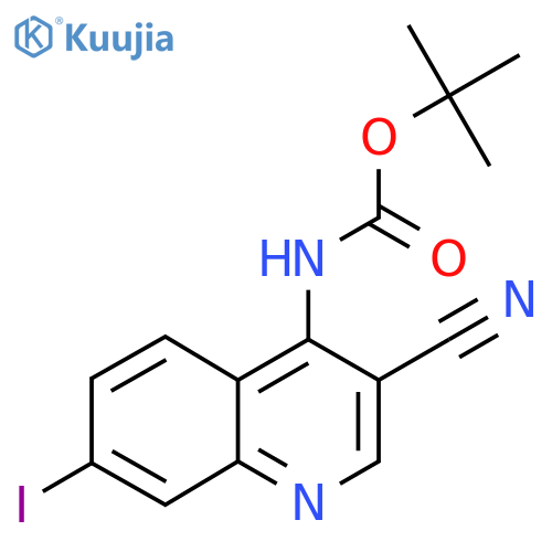 tert-butyl N-(3-cyano-7-iodoquinolin-4-yl)carbamate structure