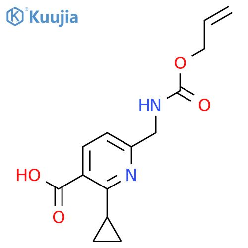 2-Cyclopropyl-6-({[(prop-2-en-1-yloxy)carbonyl]amino}methyl)pyridine-3-carboxylic acid structure