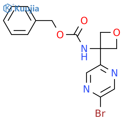 benzyl N-[3-(5-bromopyrazin-2-yl)oxetan-3-yl]carbamate structure