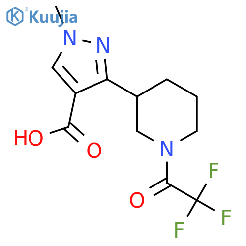 1-methyl-3-1-(2,2,2-trifluoroacetyl)piperidin-3-yl-1H-pyrazole-4-carboxylic acid structure