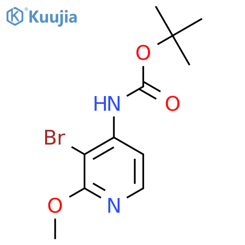 tert-butyl N-(3-bromo-2-methoxypyridin-4-yl)carbamate structure