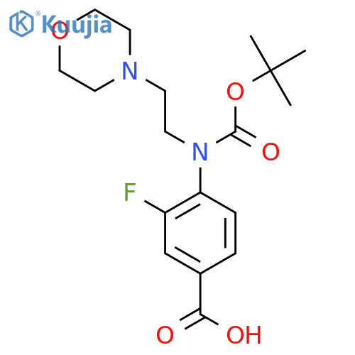 4-{(tert-butoxy)carbonyl2-(morpholin-4-yl)ethylamino}-3-fluorobenzoic acid structure