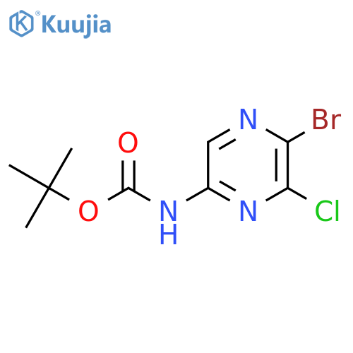 tert-butyl N-(5-bromo-6-chloropyrazin-2-yl)carbamate structure