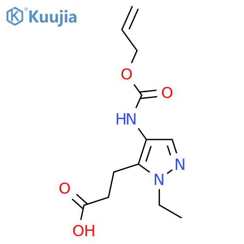 3-(1-ethyl-4-{(prop-2-en-1-yloxy)carbonylamino}-1H-pyrazol-5-yl)propanoic acid structure