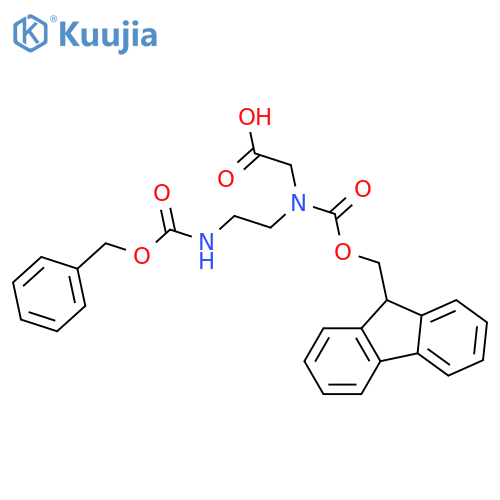 2-(2-{(benzyloxy)carbonylamino}ethyl)({(9H-fluoren-9-yl)methoxycarbonyl})aminoacetic acid structure