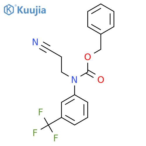 benzyl N-(2-cyanoethyl)-N-[3-(trifluoromethyl)phenyl]carbamate structure