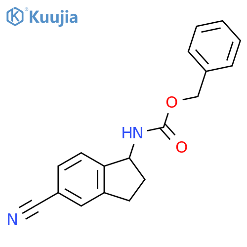 benzyl N-(5-cyano-2,3-dihydro-1H-inden-1-yl)carbamate structure