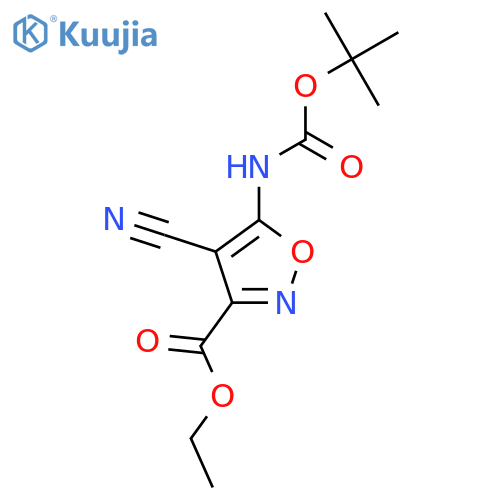 Ethyl 5-{[(tert-butoxy)carbonyl]amino}-4-cyano-1,2-oxazole-3-carboxylate structure