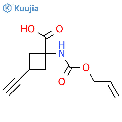 3-ethynyl-1-{(prop-2-en-1-yloxy)carbonylamino}cyclobutane-1-carboxylic acid structure