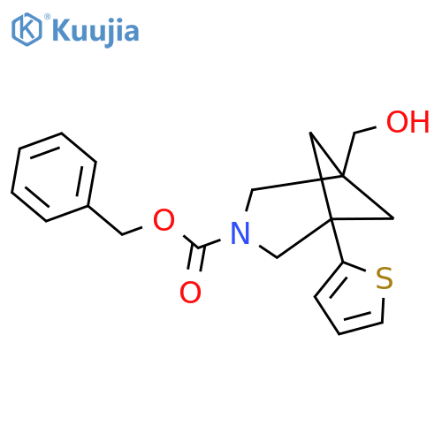 benzyl 1-(hydroxymethyl)-5-(thiophen-2-yl)-3-azabicyclo3.1.1heptane-3-carboxylate structure