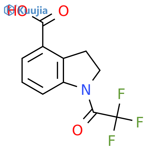 1-(2,2,2-trifluoroacetyl)-2,3-dihydro-1H-indole-4-carboxylic acid structure