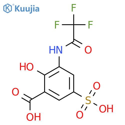 2-Hydroxy-5-sulfo-3-(2,2,2-trifluoroacetamido)benzoic acid structure