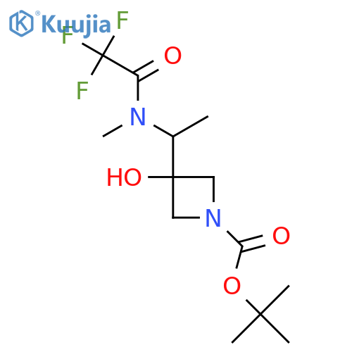tert-butyl 3-hydroxy-3-1-(2,2,2-trifluoro-N-methylacetamido)ethylazetidine-1-carboxylate structure