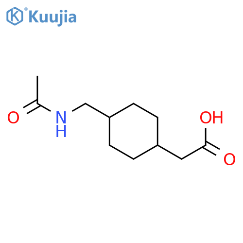 2-(1r,4r)-4-(acetamidomethyl)cyclohexylacetic acid structure
