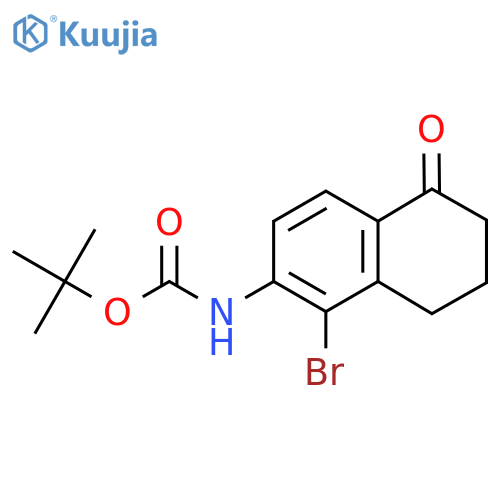 tert-butyl N-(1-bromo-5-oxo-5,6,7,8-tetrahydronaphthalen-2-yl)carbamate structure