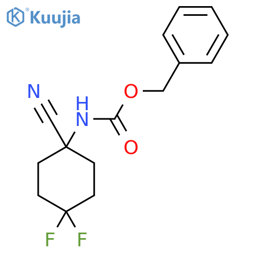 benzyl N-(1-cyano-4,4-difluorocyclohexyl)carbamate structure