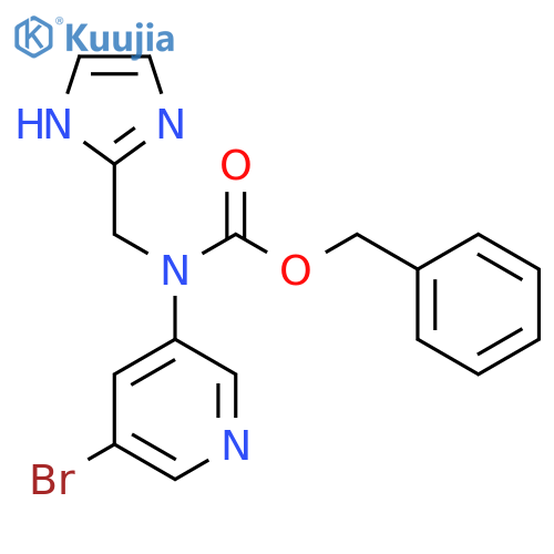 benzyl N-(5-bromopyridin-3-yl)-N-(1H-imidazol-2-yl)methylcarbamate structure