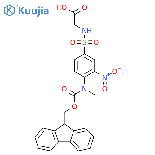 2-[4-({[(9H-fluoren-9-yl)methoxy]carbonyl}(methyl)amino)-3-nitrobenzenesulfonamido]acetic acid structure