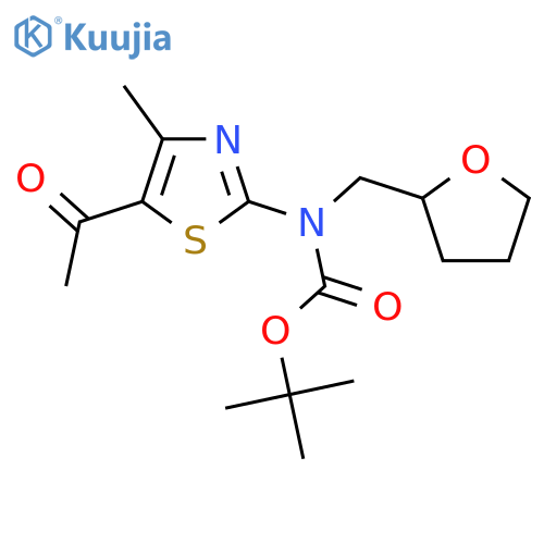 tert-butyl N-(5-acetyl-4-methyl-1,3-thiazol-2-yl)-N-(oxolan-2-yl)methylcarbamate structure