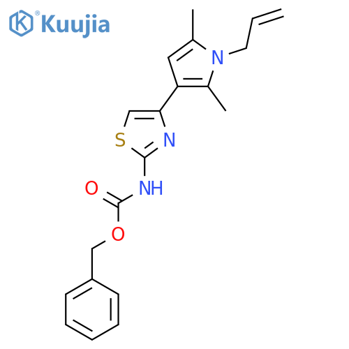 benzyl N-{4-2,5-dimethyl-1-(prop-2-en-1-yl)-1H-pyrrol-3-yl-1,3-thiazol-2-yl}carbamate structure