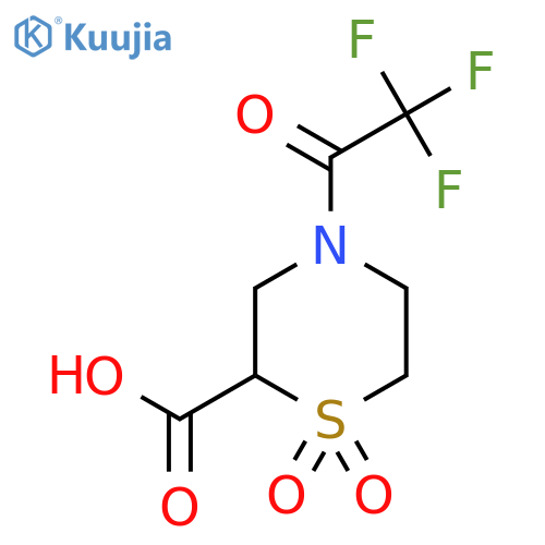 1,1-Dioxo-4-(trifluoroacetyl)-1lambda6-thiomorpholine-2-carboxylic acid structure