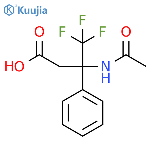 3-Acetamido-4,4,4-trifluoro-3-phenylbutanoic acid structure