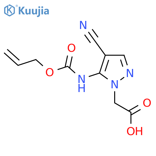 2-(4-cyano-5-{[(prop-2-en-1-yloxy)carbonyl]amino}-1H-pyrazol-1-yl)acetic acid structure