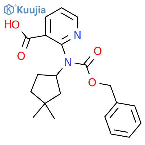 2-{(benzyloxy)carbonyl(3,3-dimethylcyclopentyl)amino}pyridine-3-carboxylic acid structure