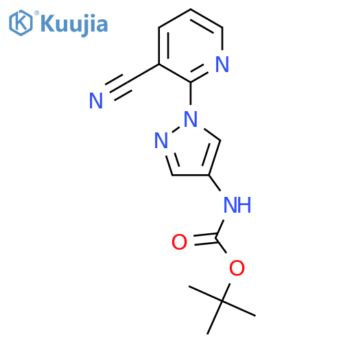tert-butyl N-1-(3-cyanopyridin-2-yl)-1H-pyrazol-4-ylcarbamate structure