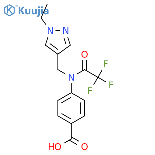 4-{N-(1-ethyl-1H-pyrazol-4-yl)methyl-2,2,2-trifluoroacetamido}benzoic acid structure