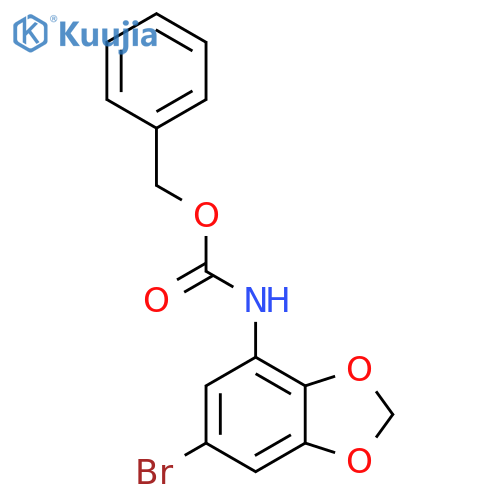 benzyl N-(6-bromo-1,3-dioxaindan-4-yl)carbamate structure
