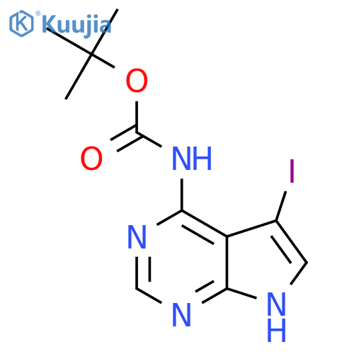 tert-butyl N-{5-iodo-7H-pyrrolo2,3-dpyrimidin-4-yl}carbamate structure