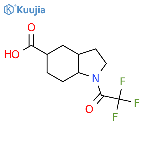 1-(2,2,2-trifluoroacetyl)-octahydro-1H-indole-5-carboxylic acid structure