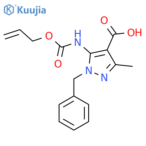 1-benzyl-3-methyl-5-{(prop-2-en-1-yloxy)carbonylamino}-1H-pyrazole-4-carboxylic acid structure