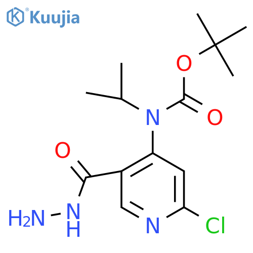 tert-butyl N-2-chloro-5-(hydrazinecarbonyl)pyridin-4-yl-N-(propan-2-yl)carbamate structure