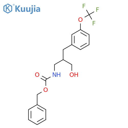 benzyl N-(3-hydroxy-2-{3-(trifluoromethoxy)phenylmethyl}propyl)carbamate structure