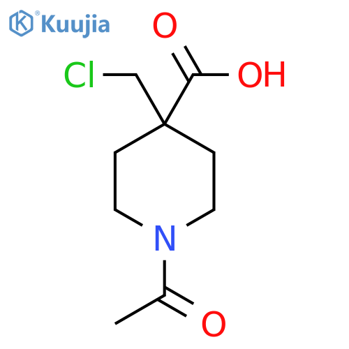 1-Acetyl-4-(chloromethyl)piperidine-4-carboxylic acid structure