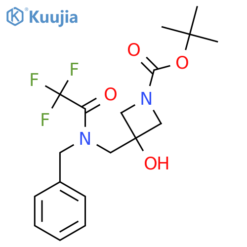 tert-butyl 3-(N-benzyl-2,2,2-trifluoroacetamido)methyl-3-hydroxyazetidine-1-carboxylate structure