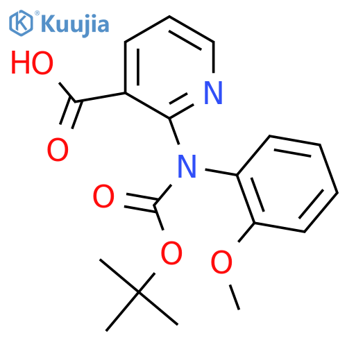 2-{[(Tert-butoxy)carbonyl](2-methoxyphenyl)amino}pyridine-3-carboxylic acid structure