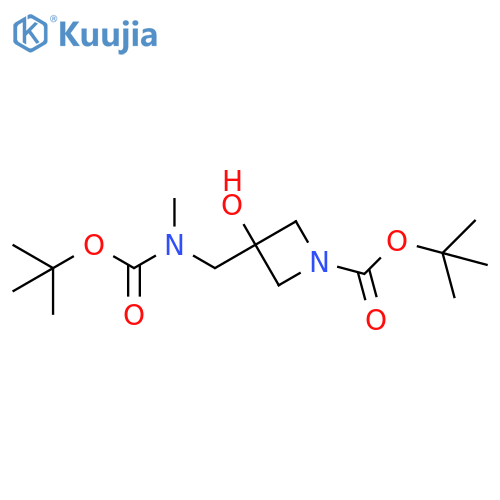 tert-butyl 3-({(tert-butoxy)carbonyl(methyl)amino}methyl)-3-hydroxyazetidine-1-carboxylate structure
