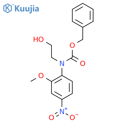 benzyl N-(2-hydroxyethyl)-N-(2-methoxy-4-nitrophenyl)carbamate structure