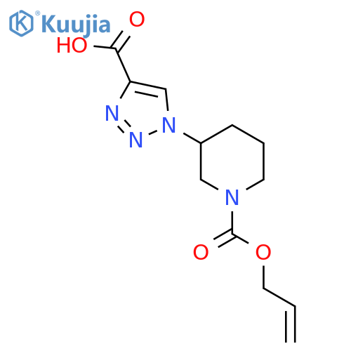 1-{1-[(prop-2-en-1-yloxy)carbonyl]piperidin-3-yl}-1H-1,2,3-triazole-4-carboxylic acid structure