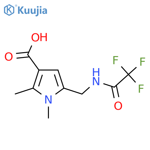 1,2-dimethyl-5-[(2,2,2-trifluoroacetamido)methyl]-1H-pyrrole-3-carboxylic acid structure