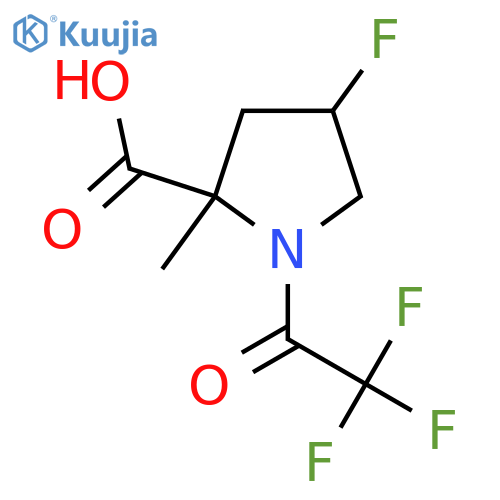 4-Fluoro-2-methyl-1-(2,2,2-trifluoroacetyl)pyrrolidine-2-carboxylic acid structure
