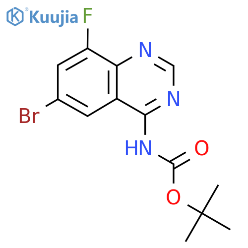 tert-butyl N-(6-bromo-8-fluoroquinazolin-4-yl)carbamate structure