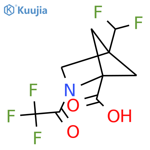 4-(Difluoromethyl)-2-(2,2,2-trifluoroacetyl)-2-azabicyclo[2.1.1]hexane-1-carboxylic acid structure