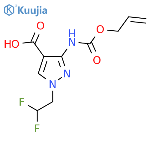 1-(2,2-difluoroethyl)-3-{[(prop-2-en-1-yloxy)carbonyl]amino}-1H-pyrazole-4-carboxylic acid structure